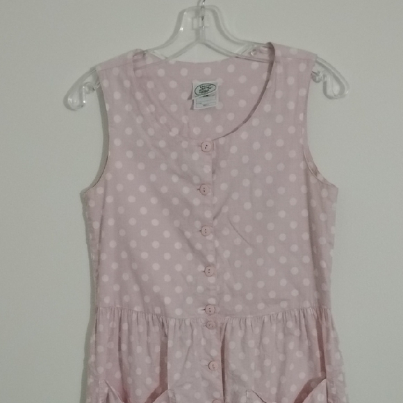 Vintage Laura Ashley Pink Polka Dot Cottagecore Coquette Girly Jumpsuit/Jumper - Picture 2 of 14